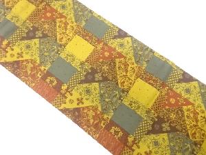 切り嵌め風花鳥模様織出し名古屋帯